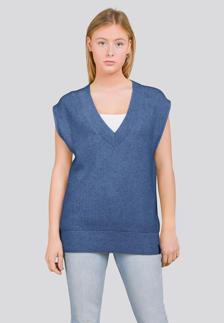 SOFT V-NECK SPENCER | Twilight Blue