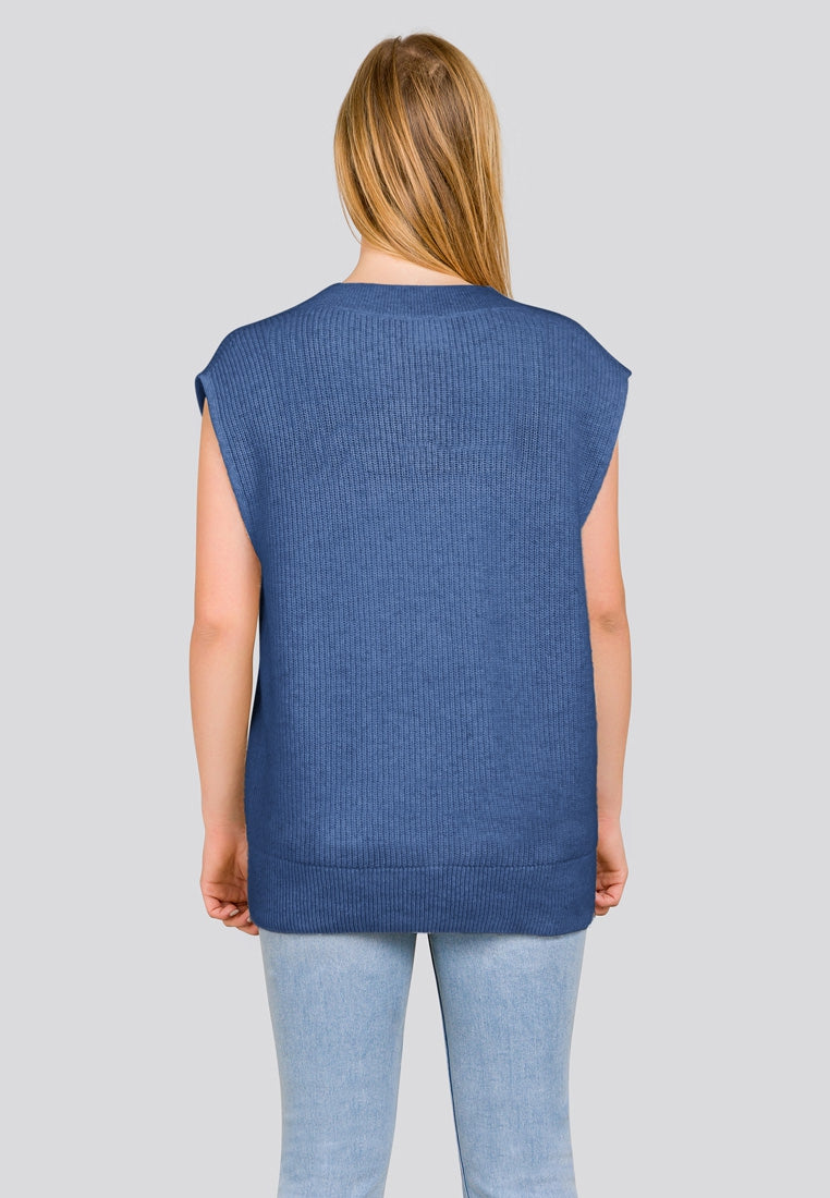 SOFT V-NECK SPENCER | Twilight Blue