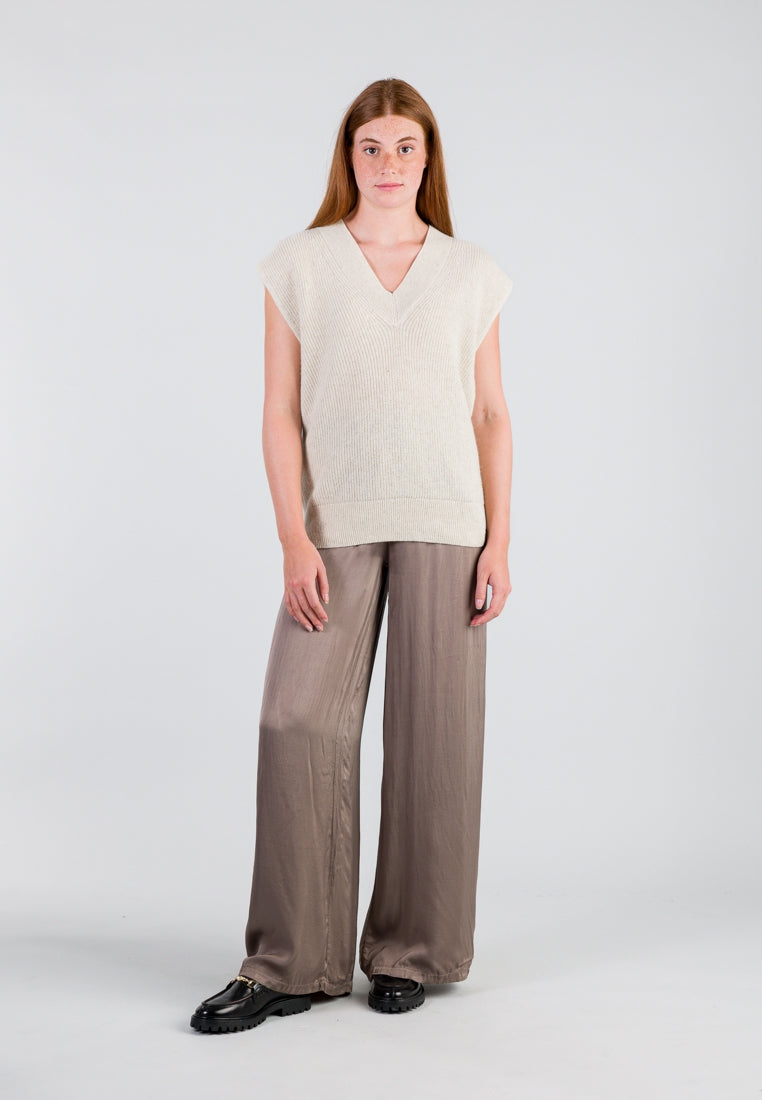 SOFT V-NECK SPENCER | Ecru