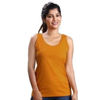 Plain Design of Women's Sleeveless T-Shirts- fleximaa