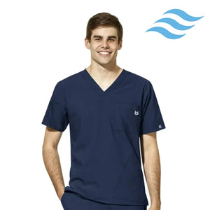 WonderWink W123 (6355) - Men's Men's V-Neck Scrub Top (Envision) - Knighten Uniforms - Customer Order Portal
