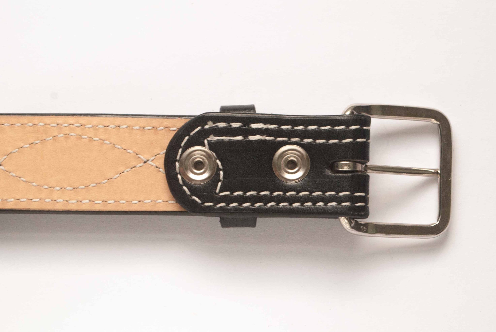Black Gunfighter Figure 8 Stitch Belt – Gray Jay Leather