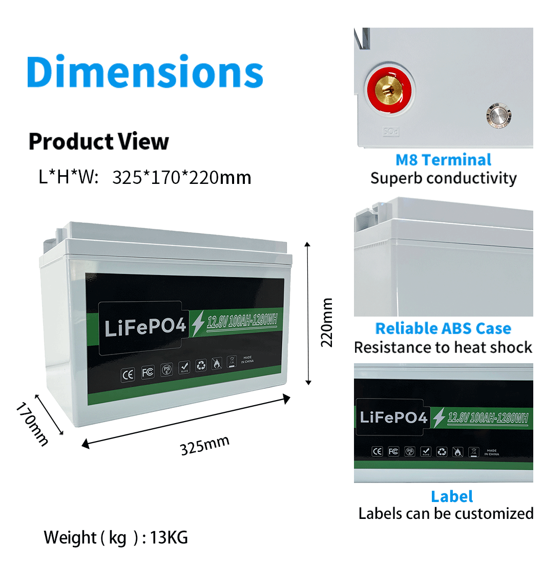 lithium batteries 12.8V 100Ah