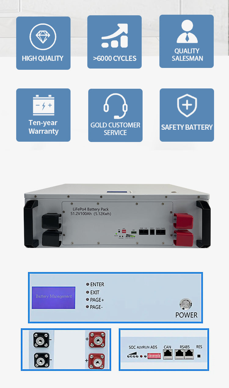 51.2V 100AH Wall Mounted Battery