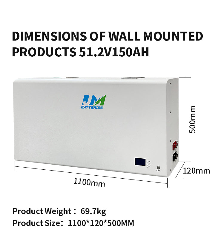 51.2V 150Ah 7.6KWH Ultra Thin Wall Mounted