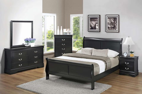 Overstock Furniture Louis Philip Grey King Bed, Dresser, Mirror