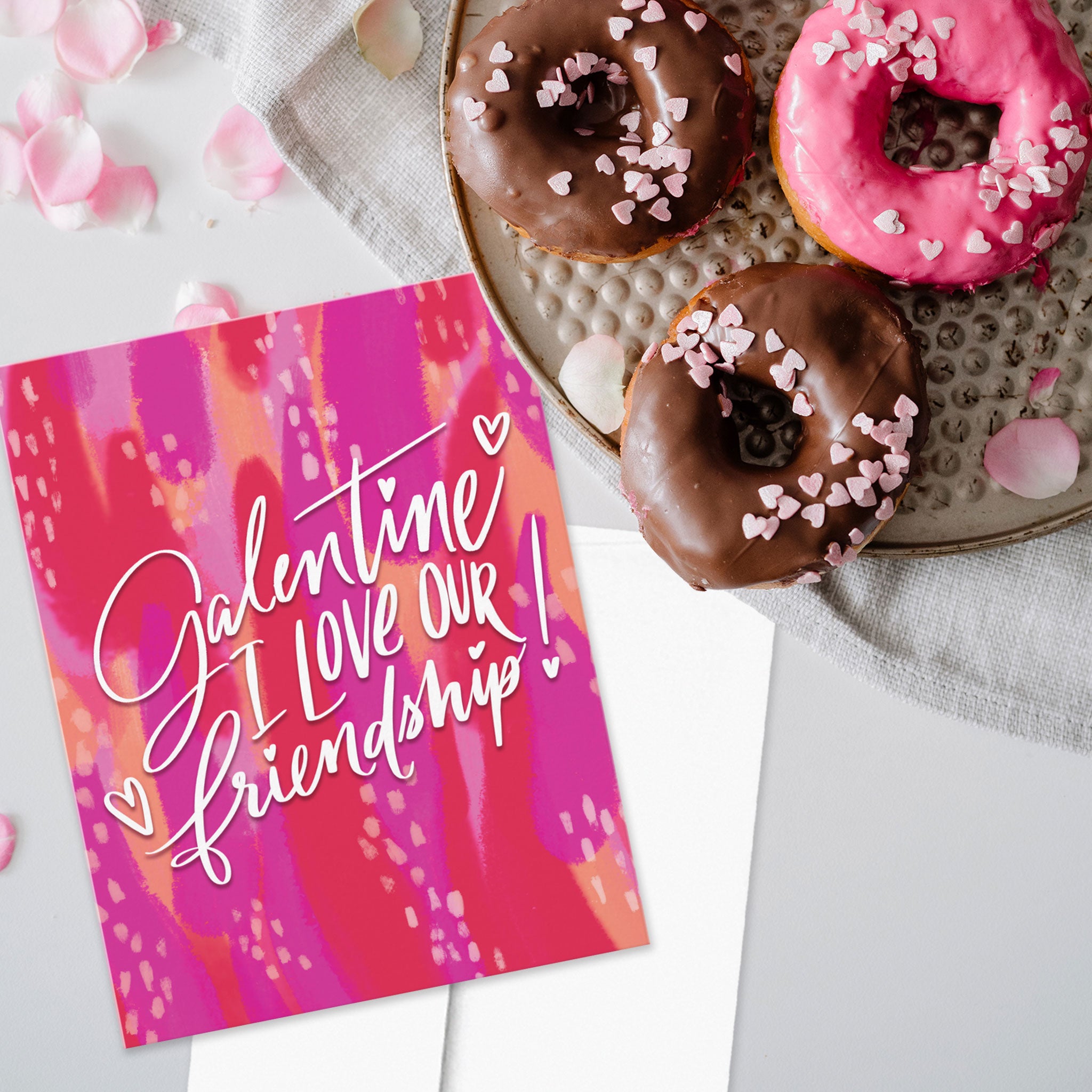 Hand Lettered Galentine I Love Our Friendship Card by the Spotted Olive