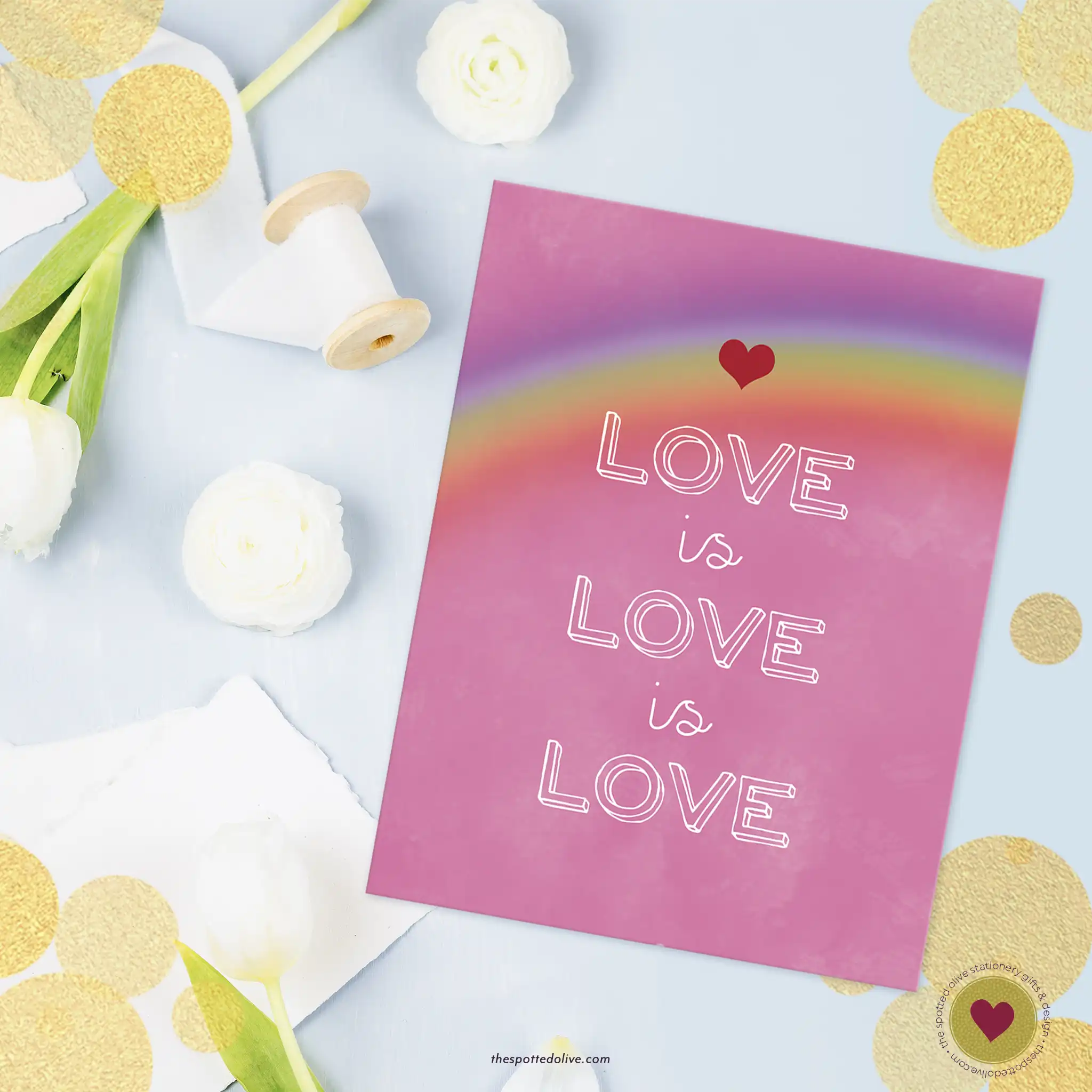 Love is Love is Love Pride Card Free Printable
