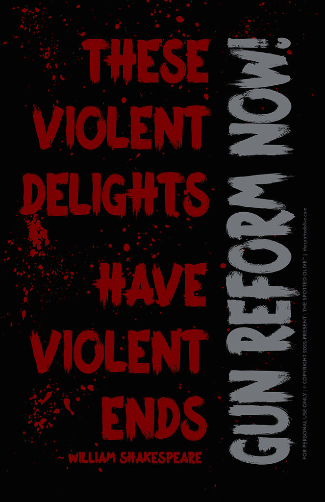 Violent Delights Gun Reform Poster Printable Download