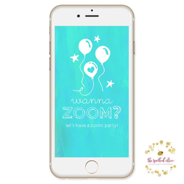 Wanna Zoom Zoom Party Text Message e-Card by The Spotted Olive