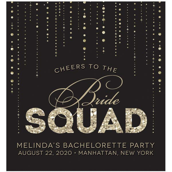 Personalized Wine Labels - Black & Gold Confetti | The Spotted Olive