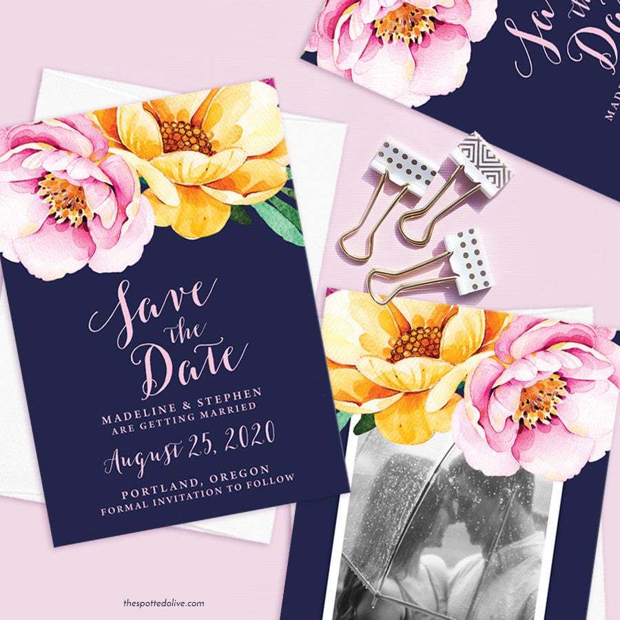 Love in Bloom Save The Date Cards by The Spotted Olive
