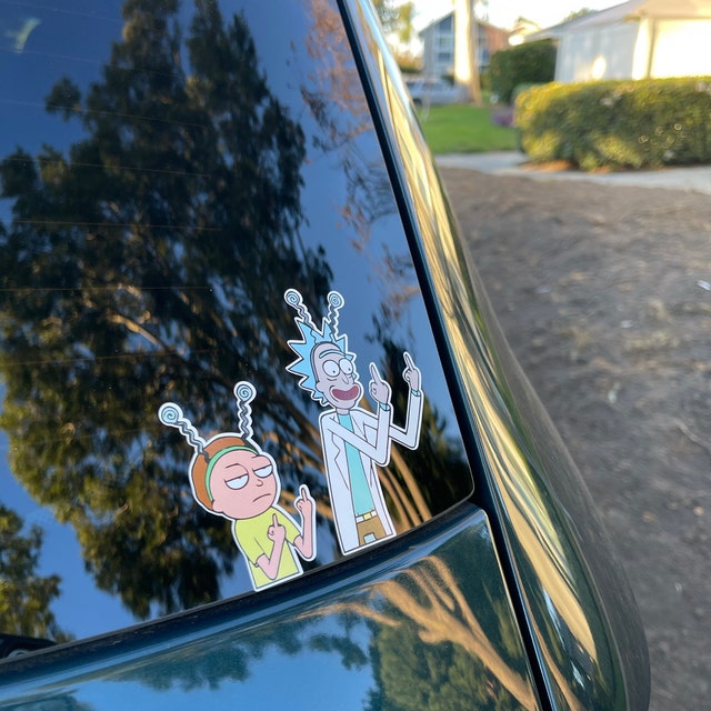 rick and morty middle finger drawing