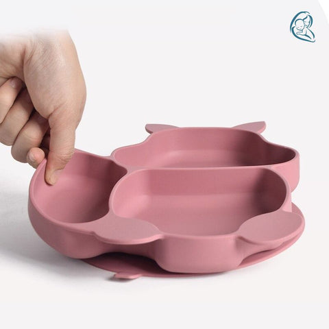 6 Pièces Assiette Ventouse pour Bébé Silicone, Assiette Compartiment Bebe  Ventouse, Assiette Antidérapante pour Bébé, Avec 2 Paires Cuillères +