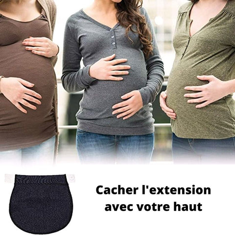Extensions de Pantalon de Maternité ajustables, Jeu de 2, Extension de la  taille jusqu'à 24 semaines de grossesse, Ajustement de la Ceinture, Bande  de Ventre Élastique, jusqu'à 12 cm (4,7), 3 tailles 