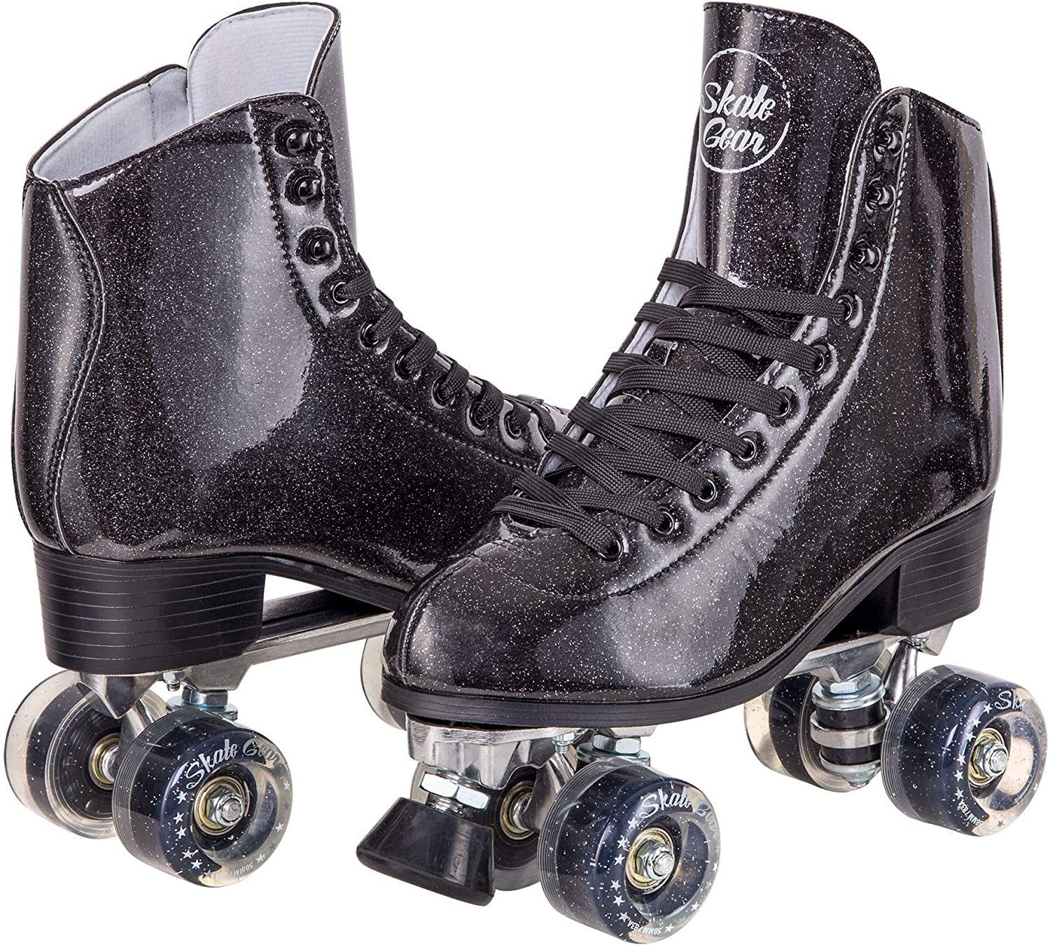 Download Skate Gear Sparkly Retro Quad Roller Skates Glitter Black Women S 1 Phantom Tag Protector