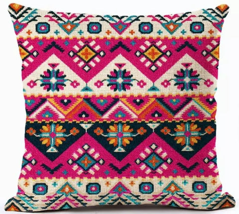 CAPAS DE ALMOFADAS EM LINHO BOHO CHIC