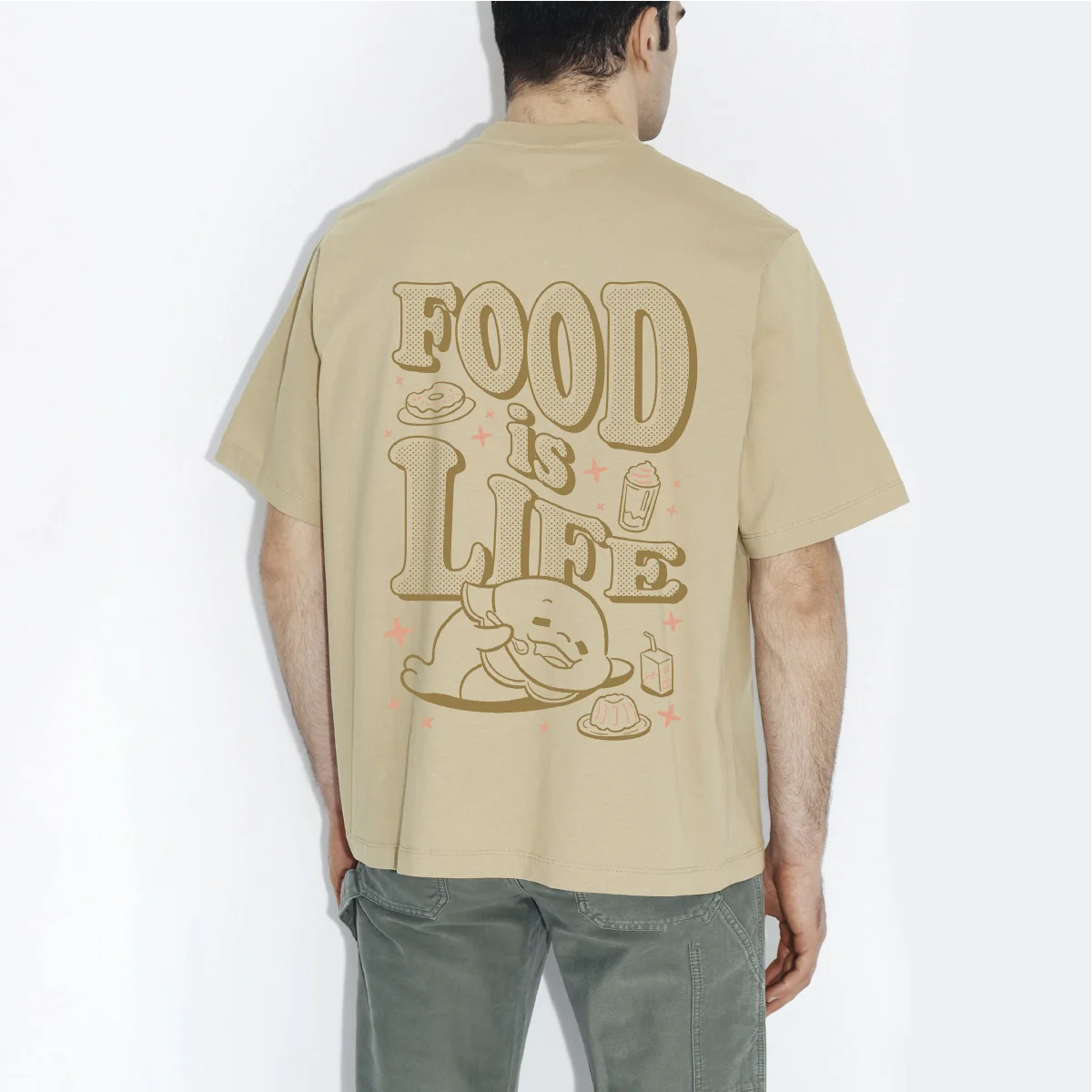 Jolly Food Is Life Beige Tadaland Shirt Design