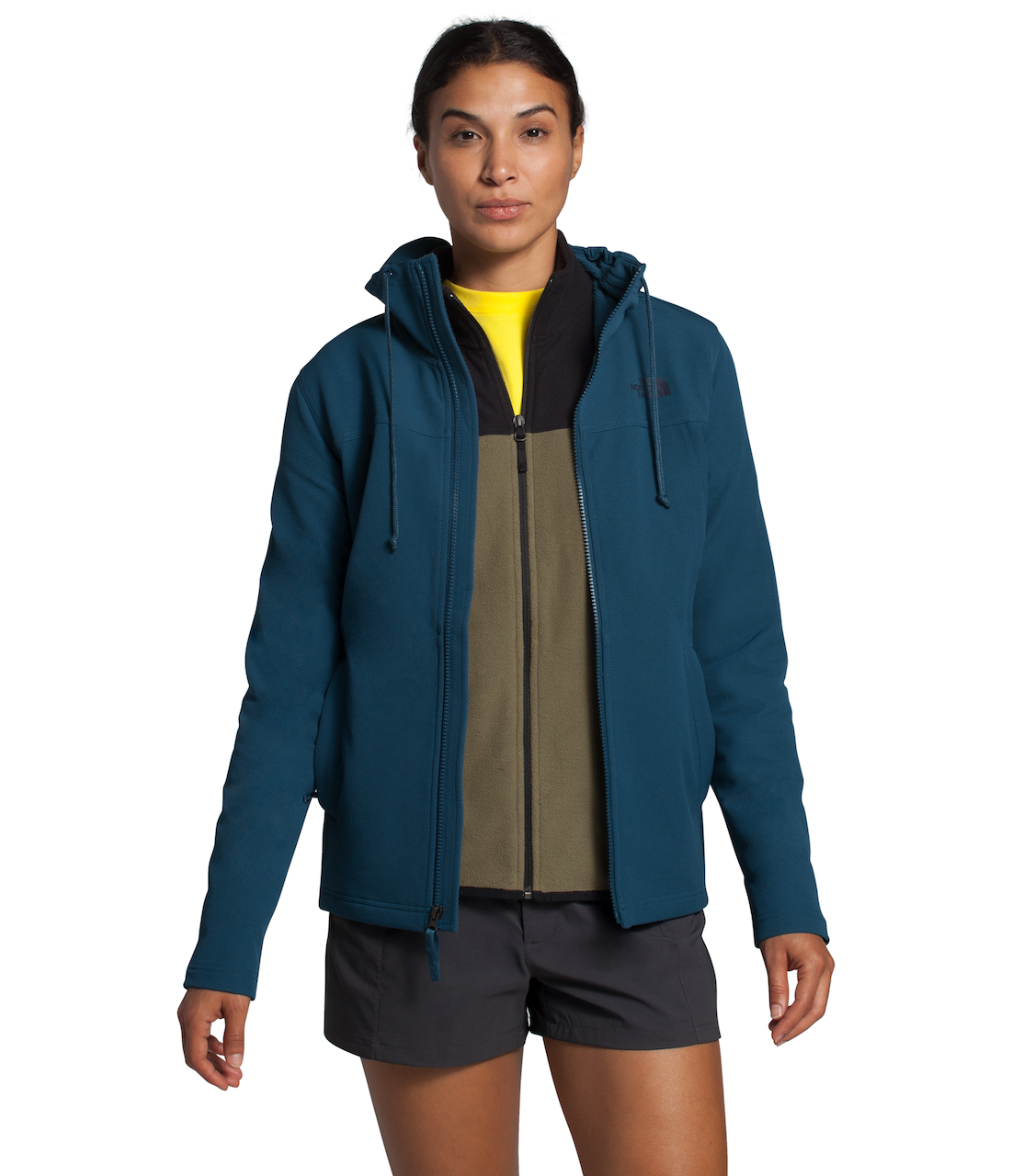 blue north face hoodie womens