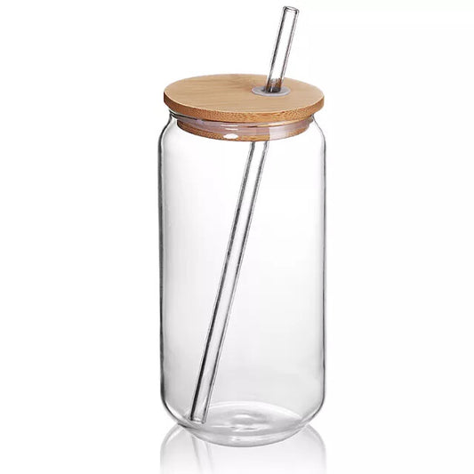 Black Borosilicate Glass Tumbler with Lid Glass Straw – The Umbrella store