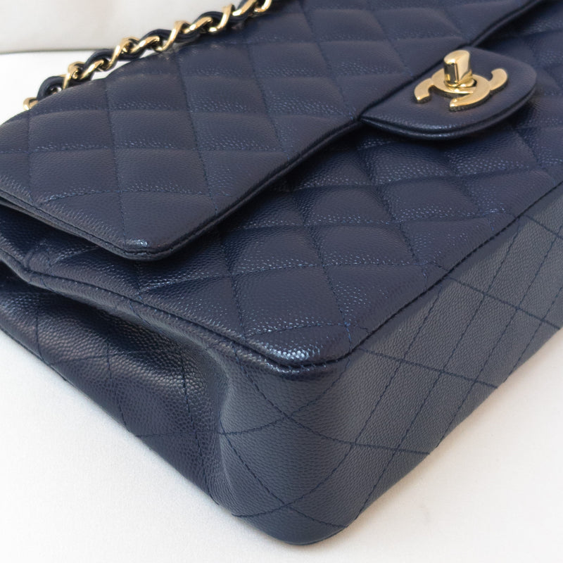 Chanel Classic Flap Bag Navy Blue Mini Lambskin Gold Hardware  Worlds Best