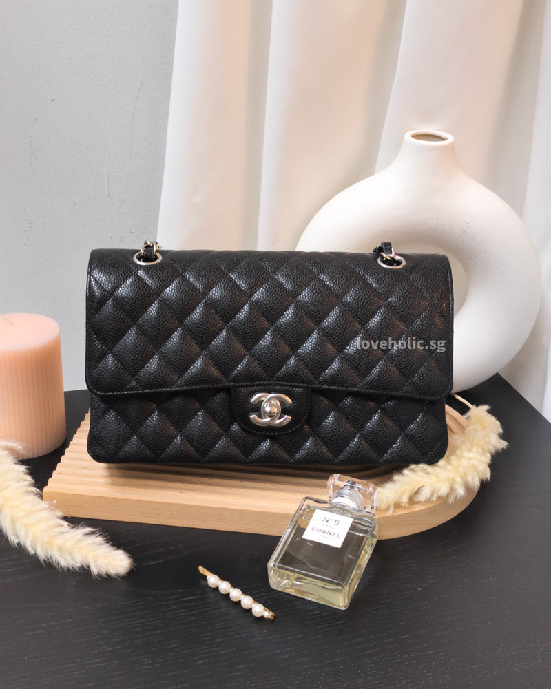 Chanel Classic Medium Double Flap in Black Caviar Leather with Shiny Gold  Hardware  SOLD