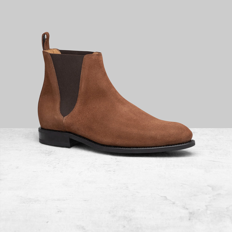 Mens Camel suede high quality Chelsea boots – & PORTER