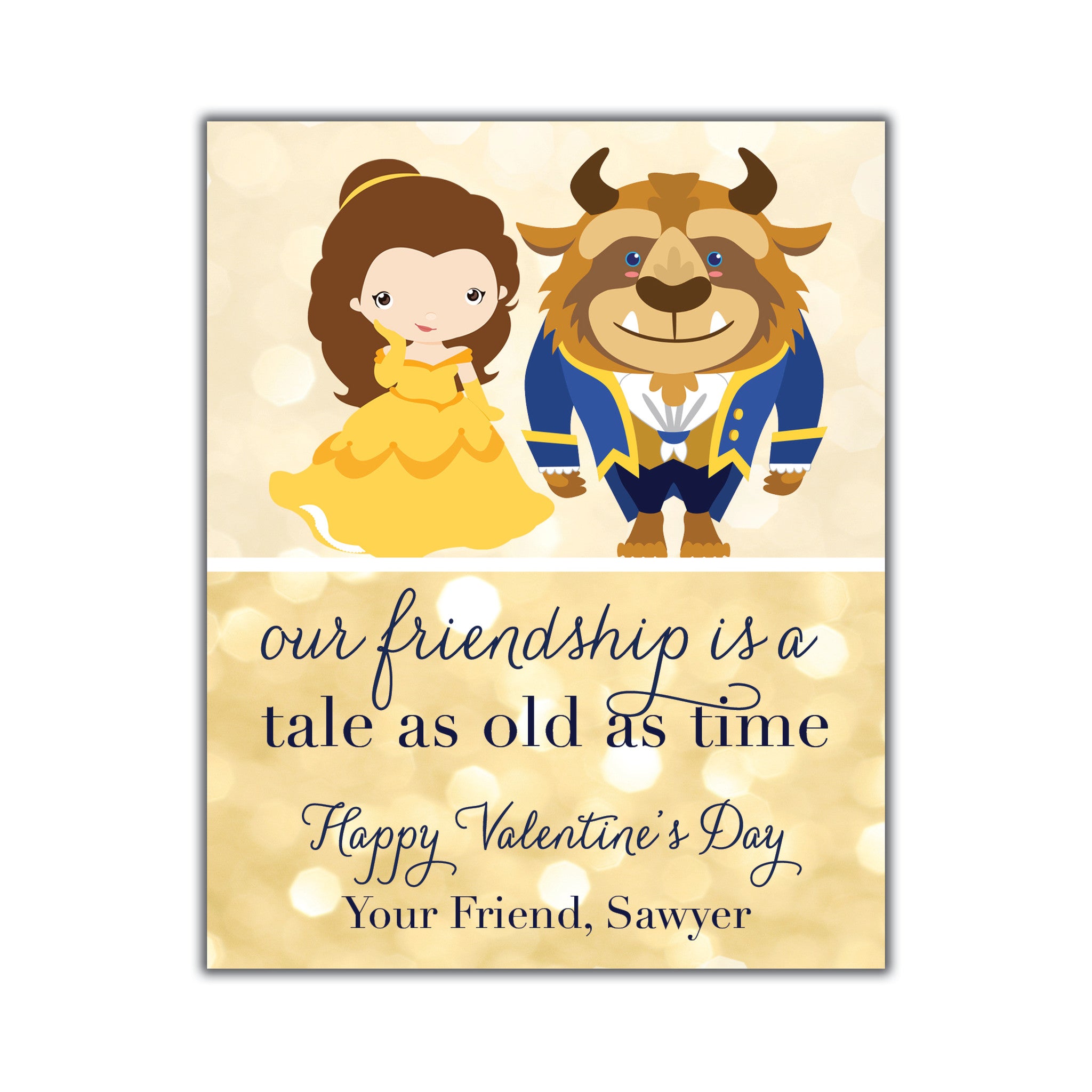 Beauty And The Beast School Valentine Instant Download Brown Paper Studios