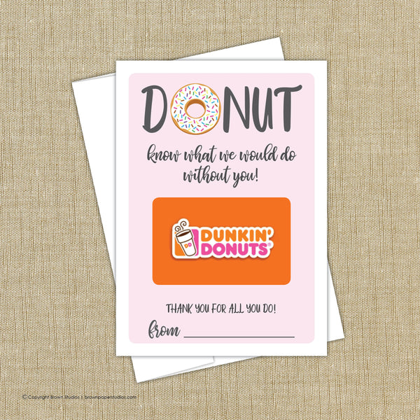 Dunkin Donut Gift Card Holder Brown Paper Studios