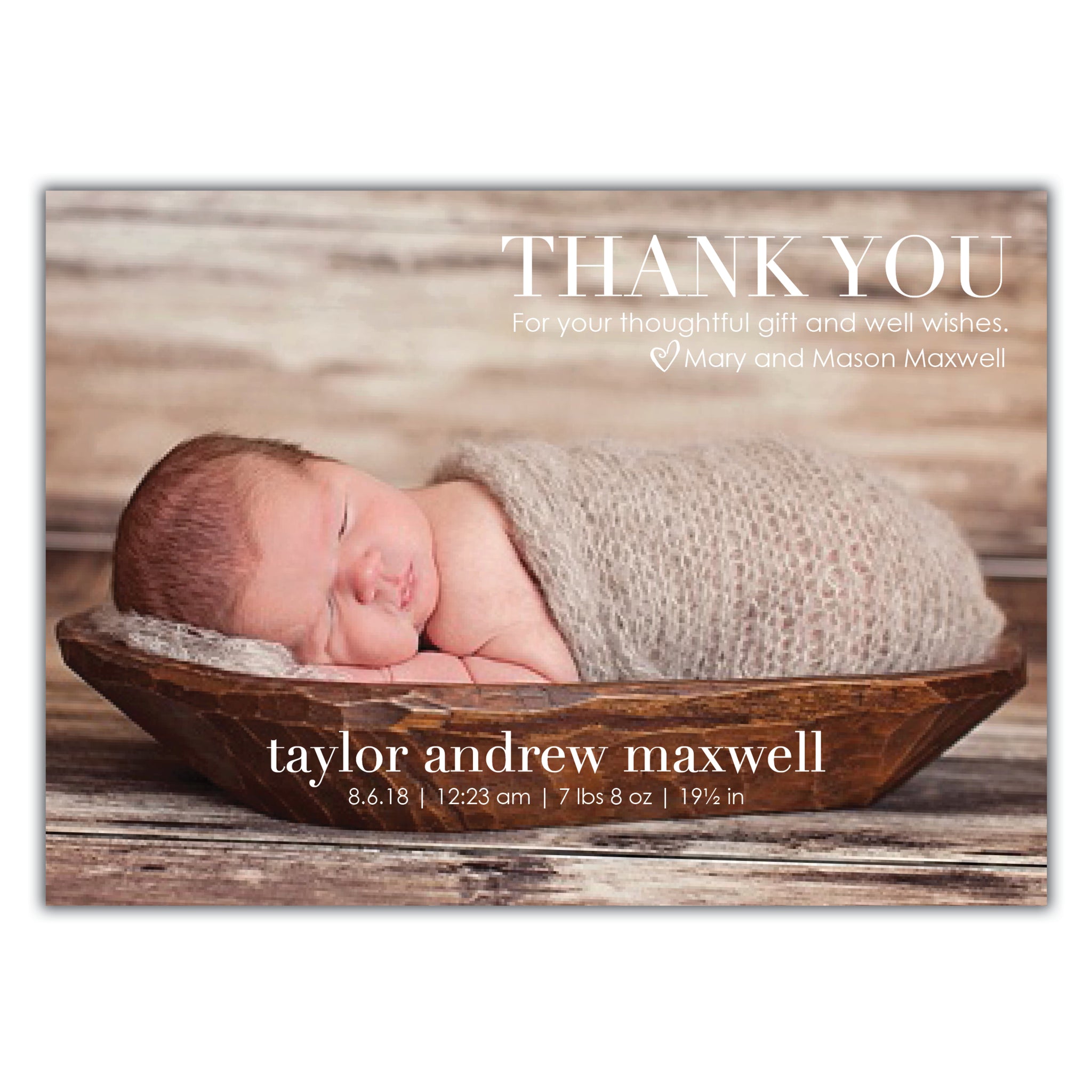 thank you birth announcement