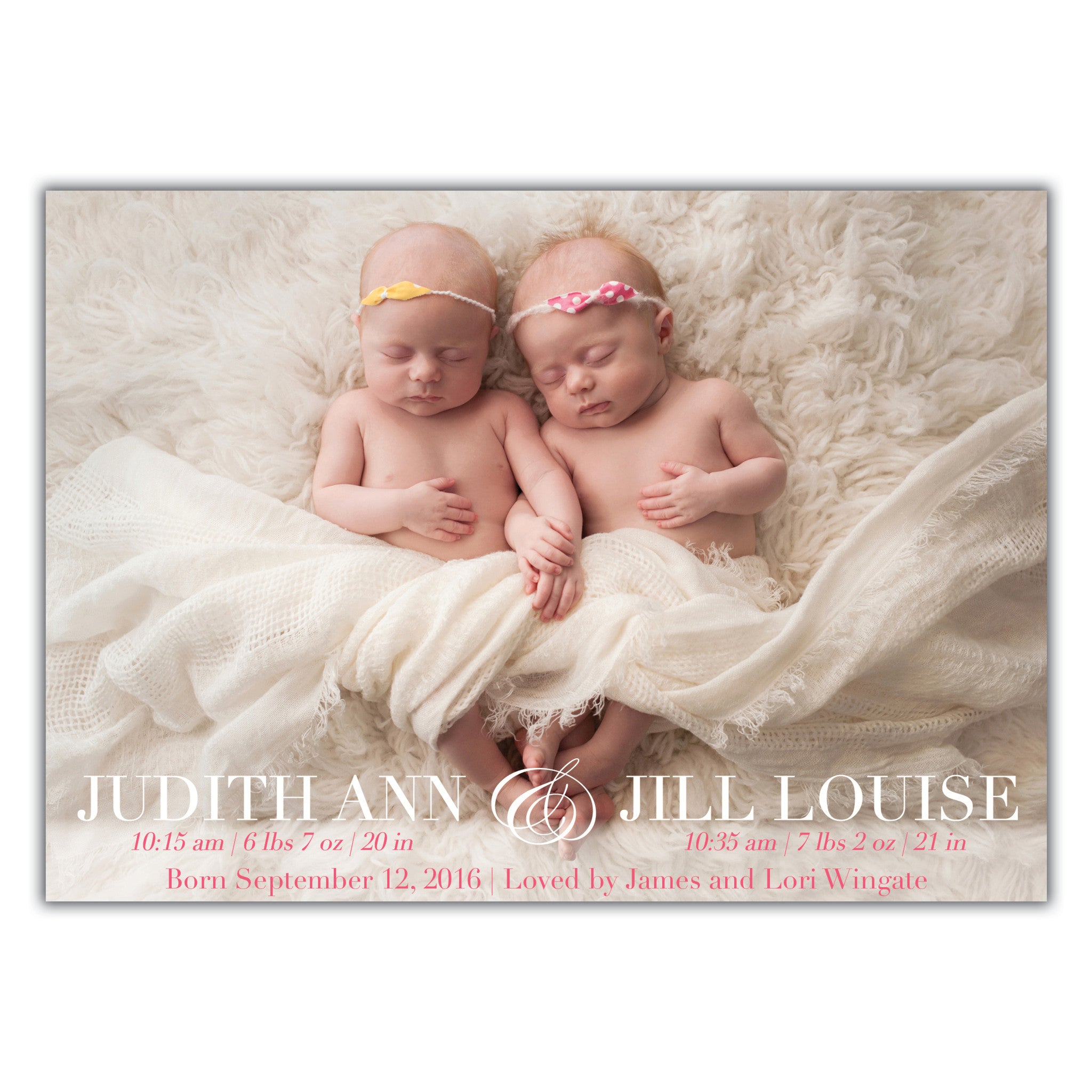 twin birth announcements