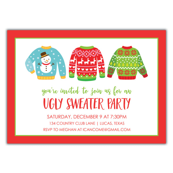 Ugly Sweater Invitation Brown Paper Studios