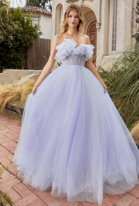 Strapless Corset Tulle Ball Gown by Andrea & Leo Couture A1050