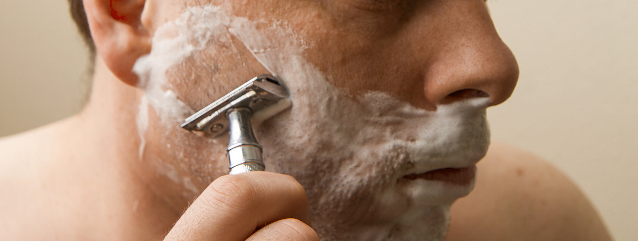 shaving with a safety razor