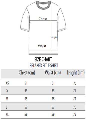 Relaxed Fit size chart