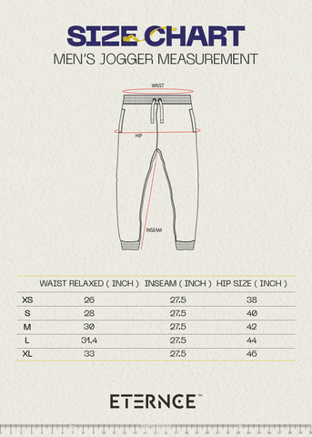 Men's Joggers Size Chart