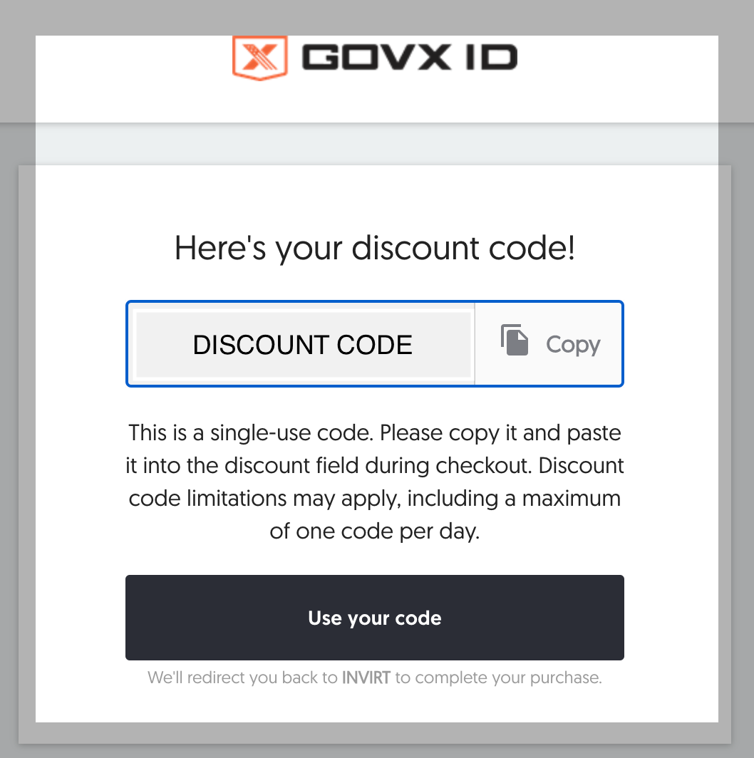 INVIRT GovX 10% Discount