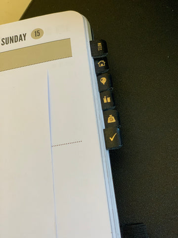 Leather tabs in my 2024 planner