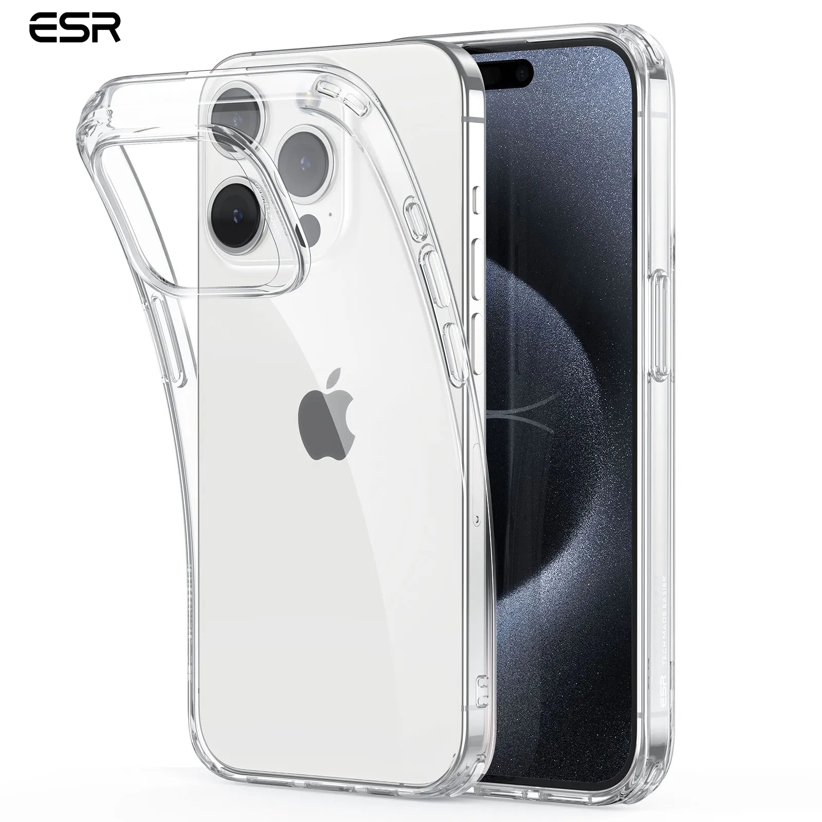 ESR for iPhone 15 Pro Max Case Clear Back Cover for iPhone 15 Pro Transparent Case for iPhone 15 / 15 Plus Zero Clear Case