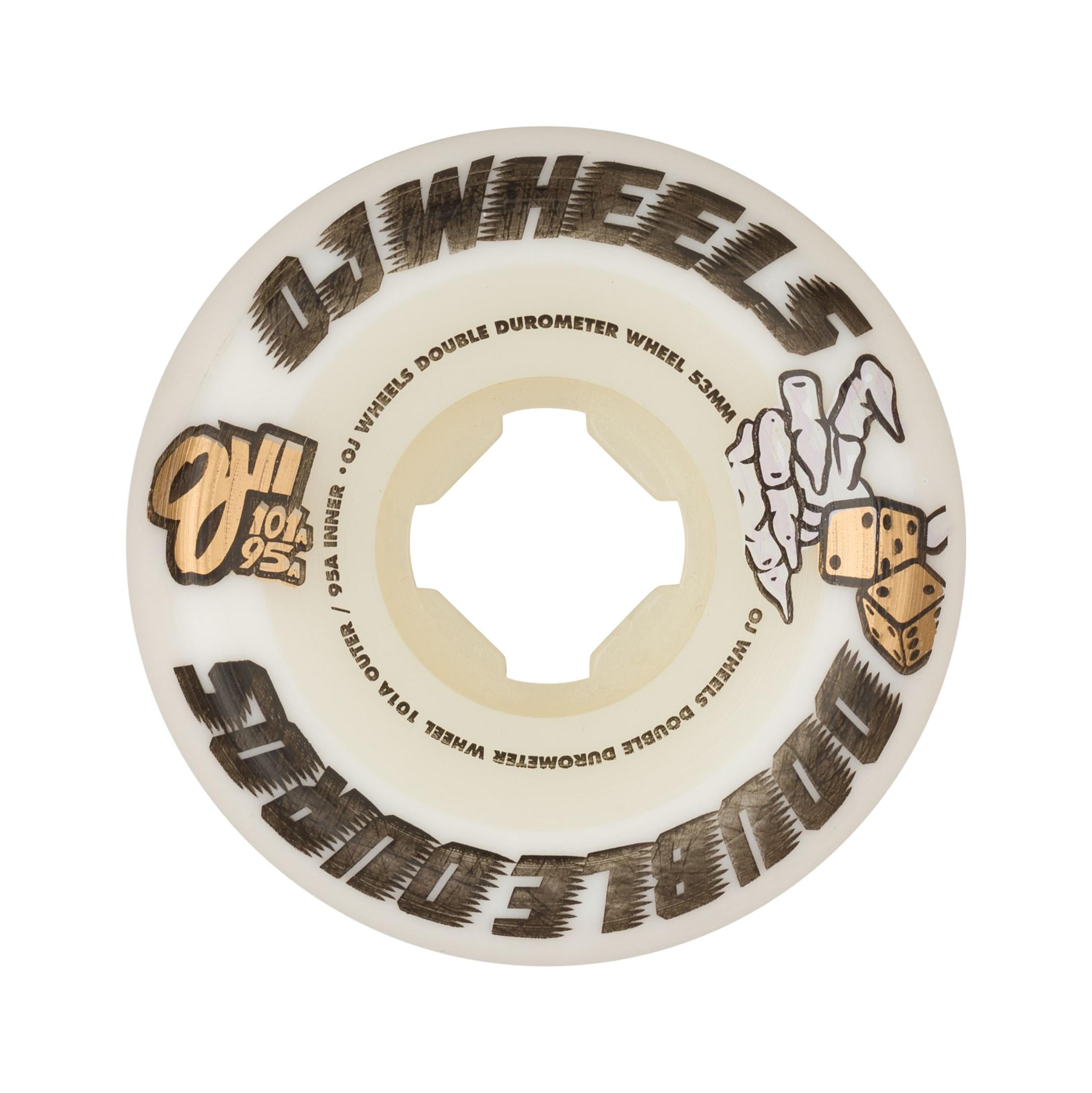 OJ Double Duro White Mini Combo Wheels 54mm 101a/95a