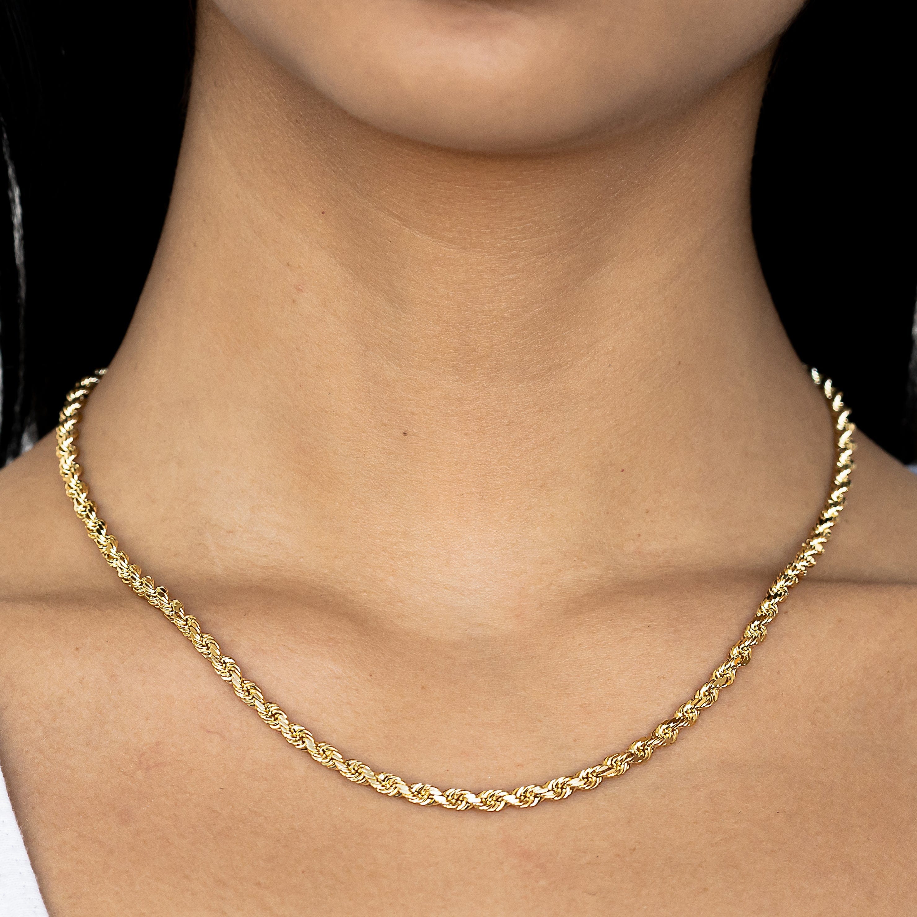 Gold Diamond Cut Rope Chains | Genuine Gold Jewelry 14kt / 2mm / 18