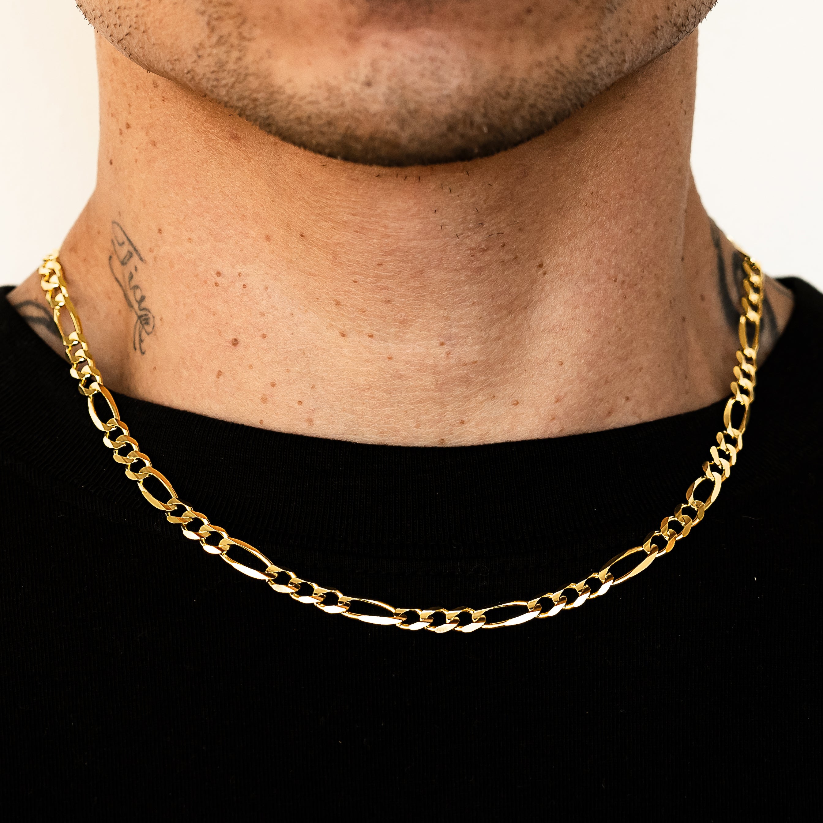 10k Yellow Gold Solid Figaro Chain | LoveBling