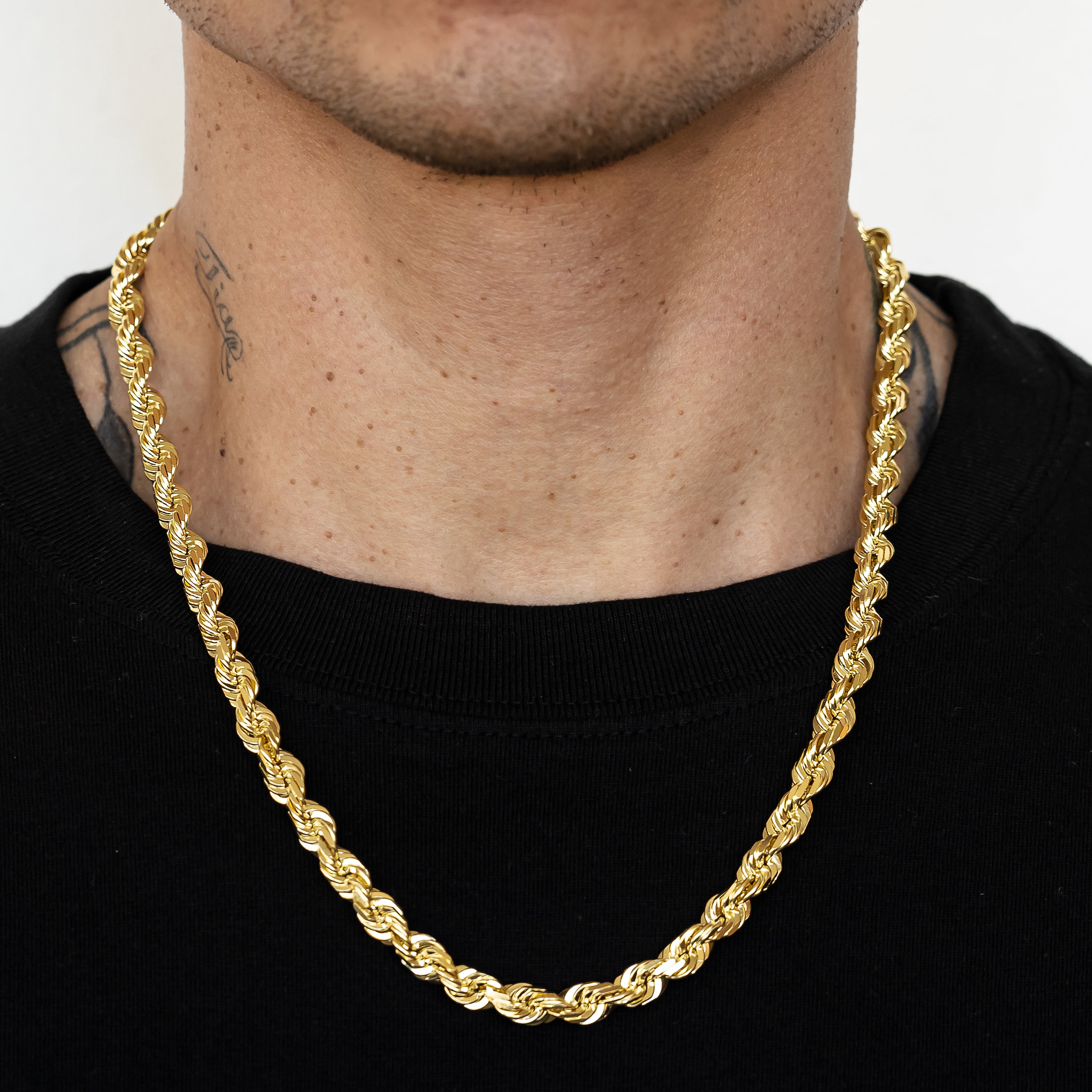 Shop 10k Yellow Hollow Diamond Cut Rope Chain