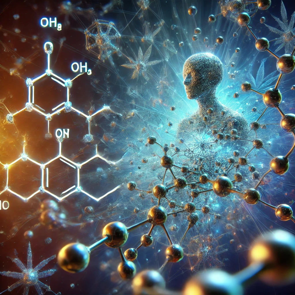 An image showing the chemical make up of full spectrum CBD molecule