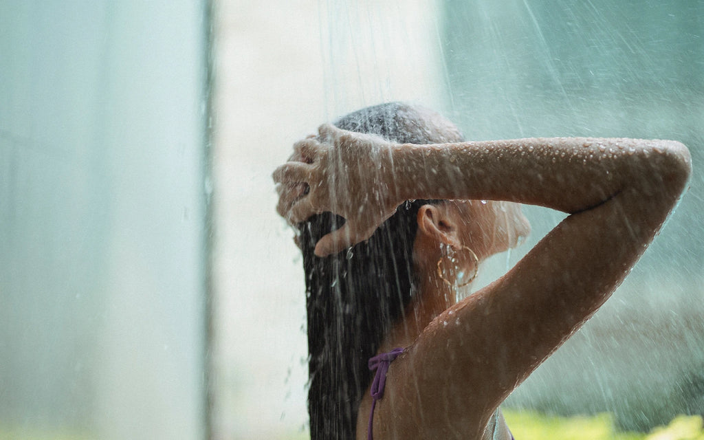 Woman in Cold Shower