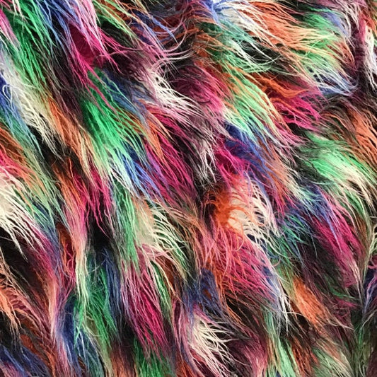 MONGOLIAN - ORANGE - Multi Color Long Pile/Mongolian Faux Fur Fabric - –  METHUSELAHFABRICS