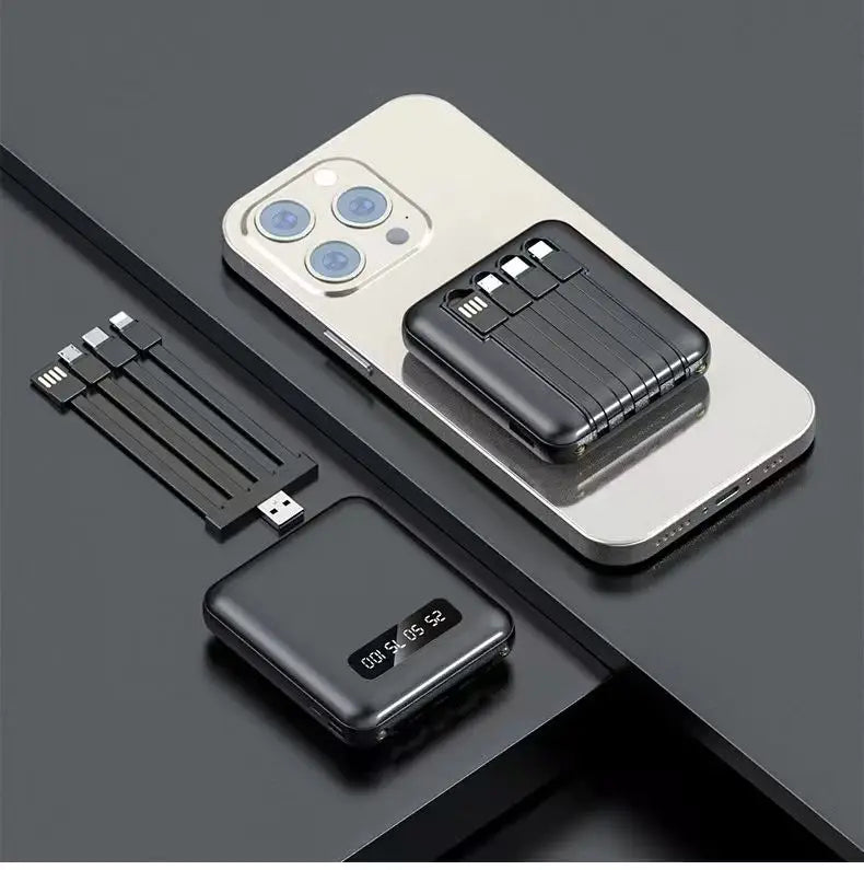 Portable Power Bank with 4 Fast Charging Cable Port Large Capacity 20000mAh