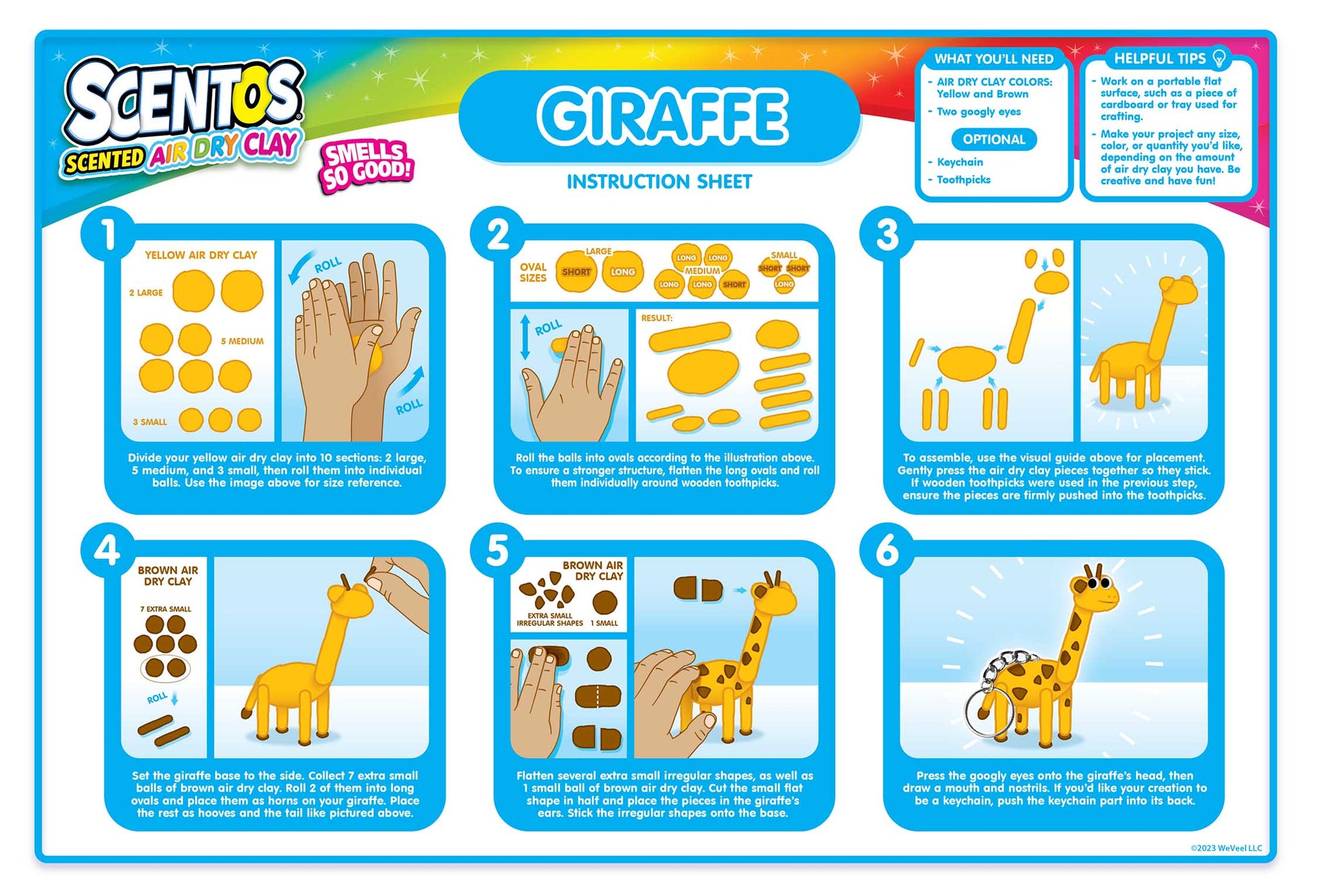 How-to instructions for a Clay Giraffe
