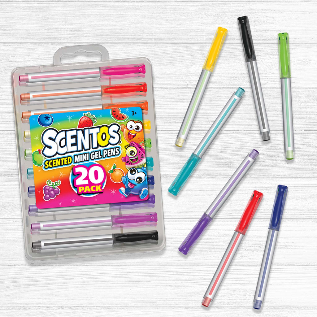 Scentos Fruity Scented Gel Ink Pens for Ages 3+ - Assorted Colorful Pens  for Journaling & Drawing - Glitter 8 Pack