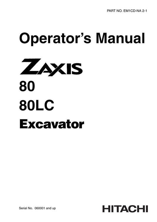 HITACHI ZAXIS ZX 210K 210LCK EXCAVATOR OPERATORS MANUAL – PROFMANUAL